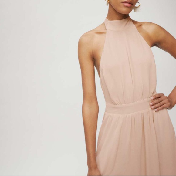 NEW NWT Reformation Andee Halter Maxi Dress Blush Pink Size 2 - Picture 4 of 14